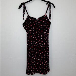 Lily Rose Juniors Black Dress with Pink Heart Design